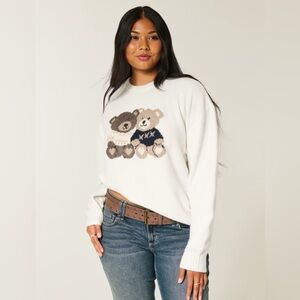 Hollister Oversized 🧸 Graphic Crew Sweater